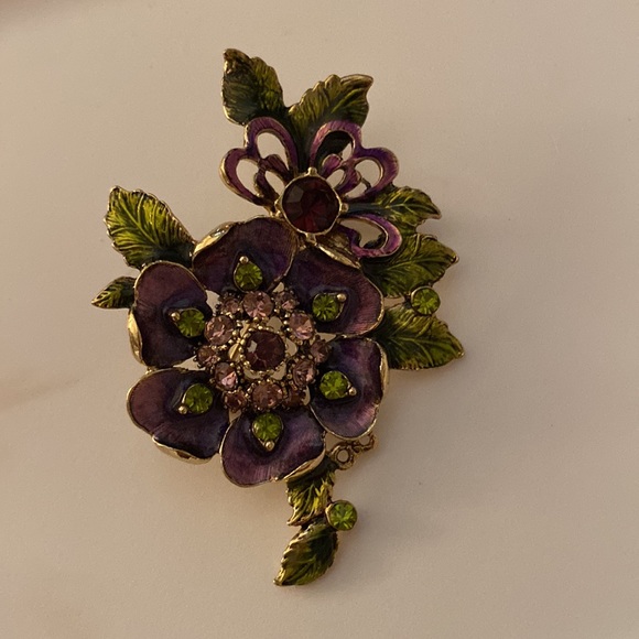 9 Vintage Floral Flower Themed Pins Brooches incl Sarah Coventry Avon Monet - Picture 8 of 16